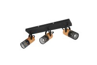 Spot de plafond flexible m&eacute;tal bois L:44 cm E14 3...