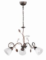 Suspension florale métal verre L:70 cm rouille...