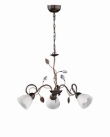 Suspension florale métal verre L:70 cm rouille...