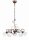 Suspension florale métal verre 5 flammes rouille antique
