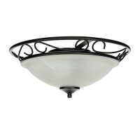Rustikale Deckenleuchte Weiß Schwarz Alabaster Glas