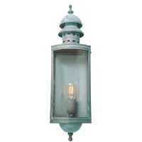 Wandlampe Au&szlig;en Gr&uuml;n antik Vintage Echt-Messing
