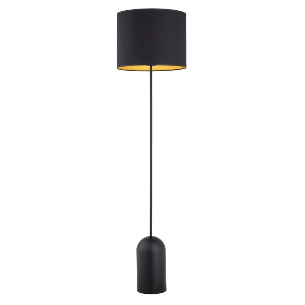Stehleuchte Metall Stoff 142 cm in Schwarz Gold E27