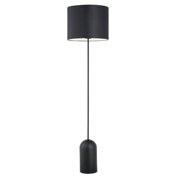 Stehlampe Metall Stoff 142 cm hoch Schwarz Weiß E27 CLARA
