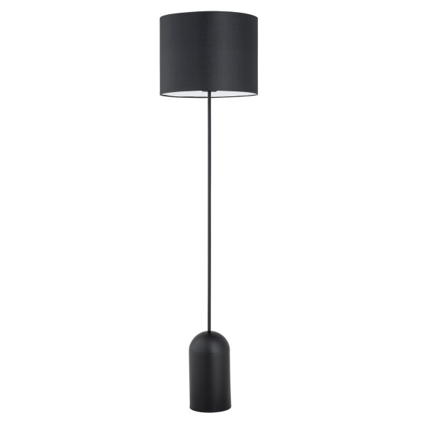Stehlampe Metall Stoff 142 cm hoch Schwarz Weiß E27 CLARA