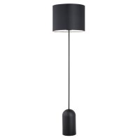 Stehlampe Metall Stoff 142 cm hoch Schwarz Wei&szlig; E27 CLARA