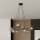 Lampe à suspendre métal verre fumé E14 7 flammes ronde Ø 75 cm