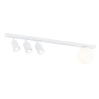 Spot de plafond verre métal 70 cm de long blanc 3x...