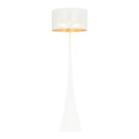 Lampadaire Blanc Or 157 cm métal tissu...