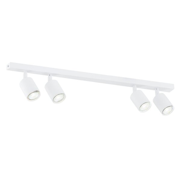 Deckenlampe Weiß 70 cm lang Metall schwenkbar GU10 4-flammig