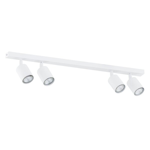 Deckenlampe Weiß 70 cm lang Metall schwenkbar GU10 4-flammig