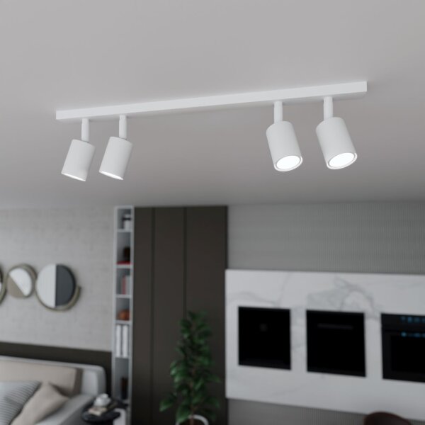 Deckenlampe Weiß 70 cm lang Metall schwenkbar GU10 4-flammig