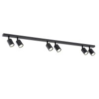 Deckenstrahler Metall 116 cm lang Schwarz GU10 6-flammig