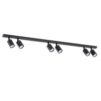 Deckenstrahler Metall 116 cm lang Schwarz GU10 6-flammig