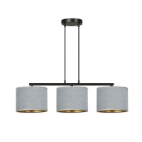 Pendelleuchte Metall Stoff L: 72 cm Schwarz Grau Gold E27