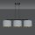 Suspension Métal Tissu L : 72 cm Noir Gris Or E27