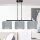 Suspension Métal Tissu L : 72 cm Noir Gris Or E27