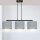 Suspension Métal Tissu L : 72 cm Noir Gris Or E27