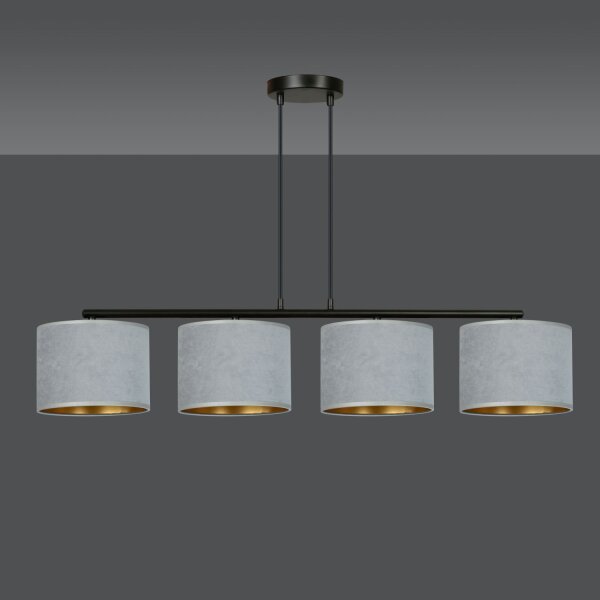 Lampe à suspendre tissu métal L : 97 cm H : max. 100 cm réglable