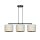 Lampe à suspendre tissu métal L : 72 cm noir blanc or 3x E27