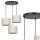 Suspension Blanc Or Noir Métal Tissu E27 3 flammes