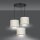 Suspension Blanc Or Noir Métal Tissu E27 3 flammes