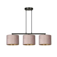 H&auml;ngelampe Metall Stoff L: 72 cm Schwarz Rosa Gold...