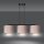 Lampe à suspendre métal tissu L : 72 cm noir rose or 3 flammes