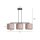 Lampe à suspendre métal tissu L : 72 cm noir rose or 3 flammes