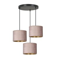 H&auml;ngeleuchte Stoff Metall Schwarz Rosa Gold...