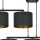 Suspension tissu métal L : 72cm noir or 3-flamme E27
