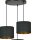 Lampe à suspendre 3 flammes tissu métal noir or E27