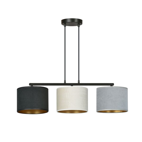 Lampe à suspendre tissu métal L : 72 cm 3x E27 Moderne CYRIL
