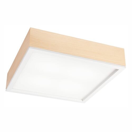 Lampe de plafonnier verre éblouissant bois pin E27 L:38,5 cm