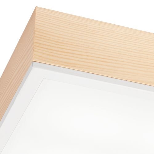 Lampe de plafonnier verre éblouissant bois pin E27 L:38,5 cm