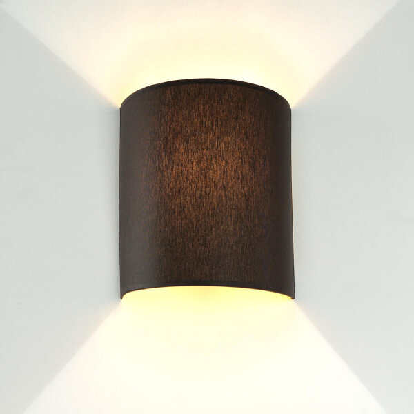 Wandleuchte ALICE in Braun Stoff Schirm modern