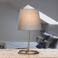Lampe de table moderne Tissu Gris Métal 33 cm...