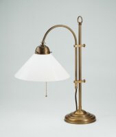 Tischleuchte Premium Messing Glas blendarm Zugschalter