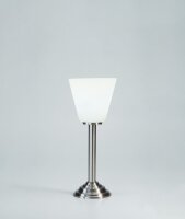 Nachttischleuchte Echt-Messing Glas E27 37 cm in Nickel