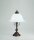 Lampe de table verre laiton interrupteur &agrave; tirette E27 45 cm antique
