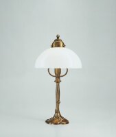 Lampe de chevet laiton véritable verre E27 44 cm...