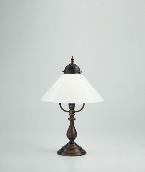 Lampe de table laiton véritable antique verre E27 39 cm faible éblouissement