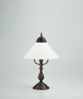 Lampe de table laiton v&eacute;ritable antique verre E27...