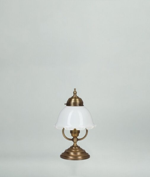 Lampe de table Floral laiton véritable verre fleur E27 27 cm