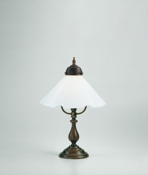 Lampe de table Floral laiton véritable verre antique E27 39 cm