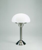 Pilzleuchte Messing Glas blendarm E27 43 cm in Nickel
