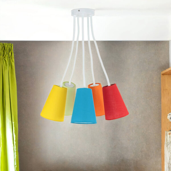 Bunte Deckenlampe Kinderzimmer flexible Arme 5flmg