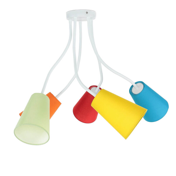 Bunte Deckenlampe Kinderzimmer flexible Arme 5flmg