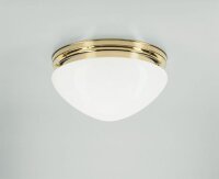 Deckenleuchte Messing poliert Glas E27 &Oslash;30 cm rund