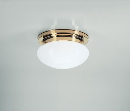 Lampe de plafonnier de style E27 laiton poli verre Ø20 cm